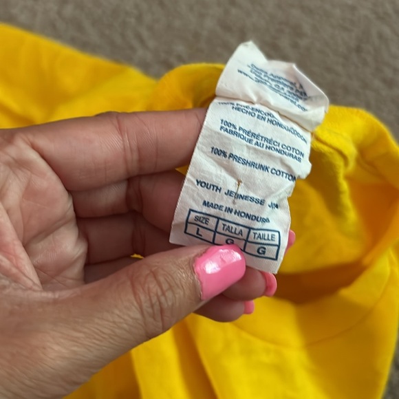 Yellow Kids Pizza Graphic T-Shirt size Large - Picture 6 of 6